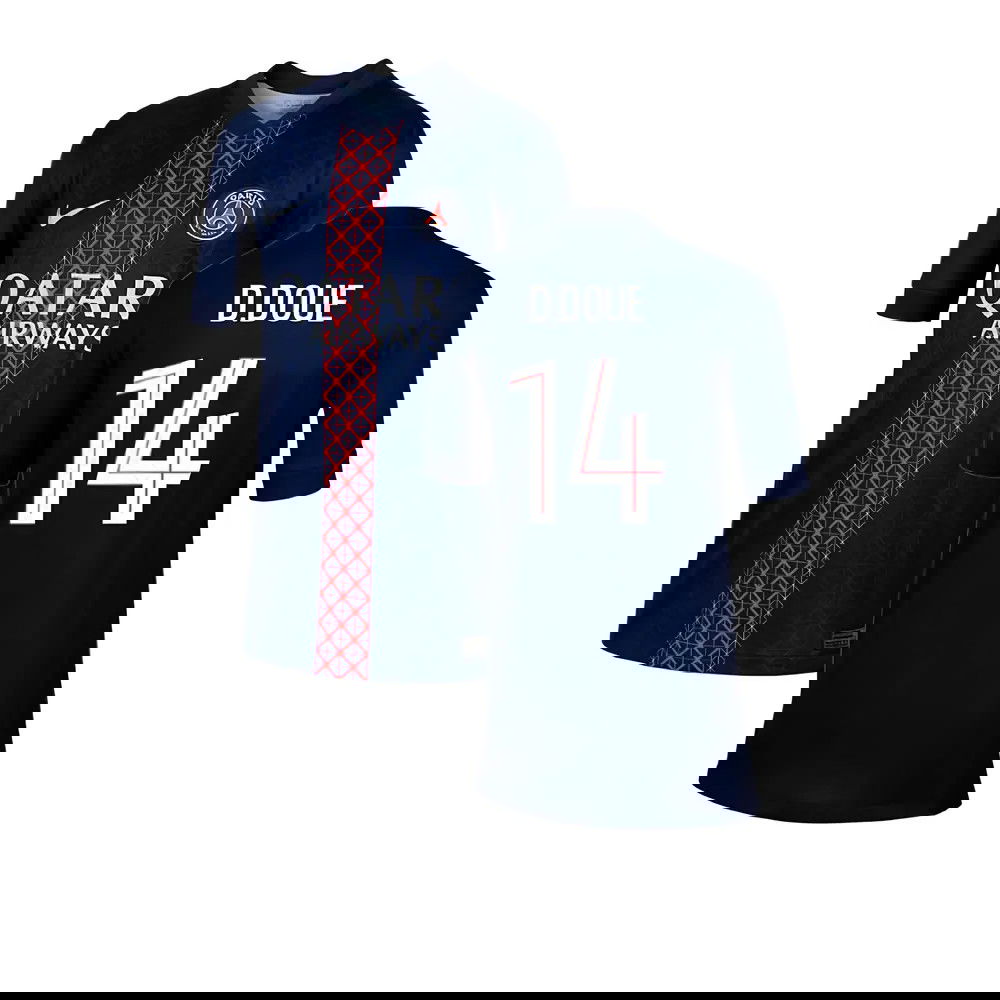 2025-2026 PSG Paris Saint Germain Home Shirt (Kids) (D.Doue 14)