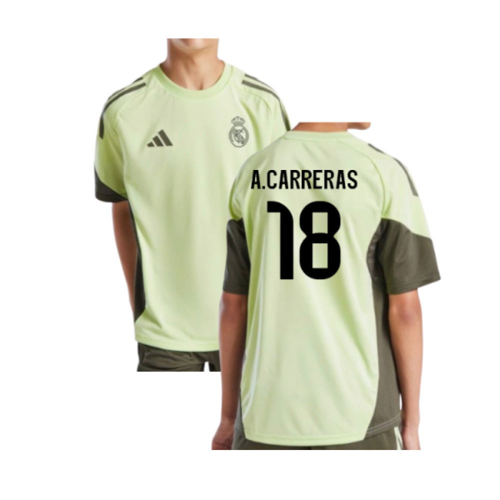2025-2026 Real Madrid Training Jersey (Almost Lime) - Kids (A.Carreras 18)