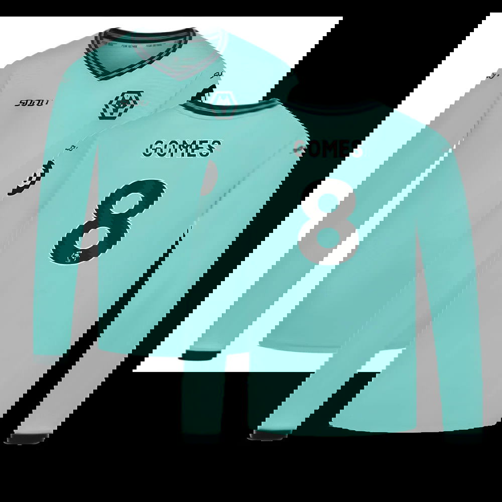 2025-2026 Wolves Long Sleeve Away Shirt (Kids) (Gomes 8)