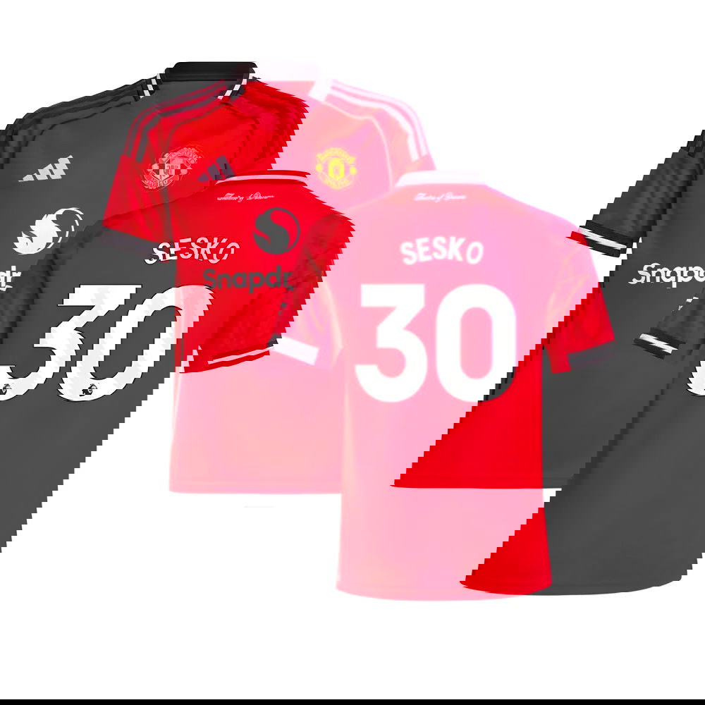 2025-2026 Man Utd Home Shirt (Kids) (Sesko 30)