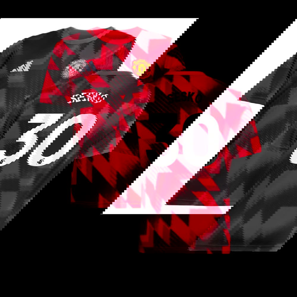 2025-2026 Man Utd Pre-Match Shirt (Red) - Kids (Sesko 30)