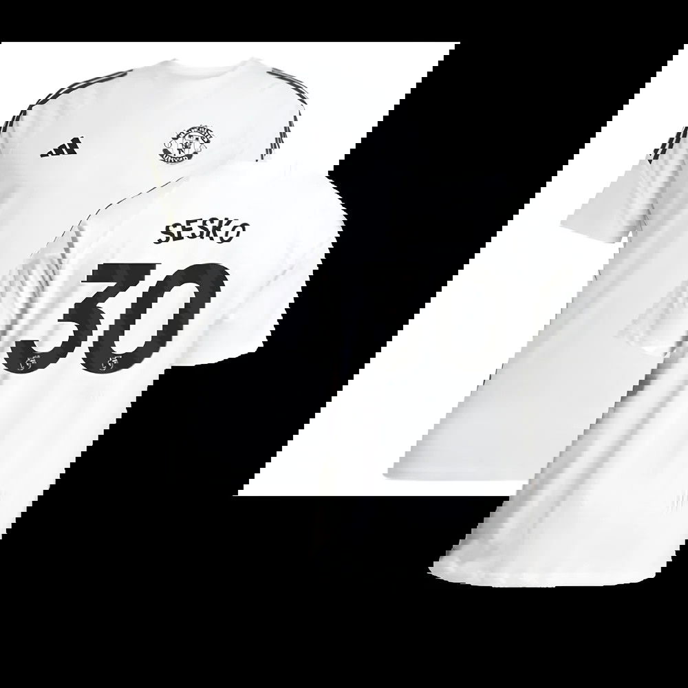 2025-2026 Man Utd Training Tee (White) (Sesko 30)