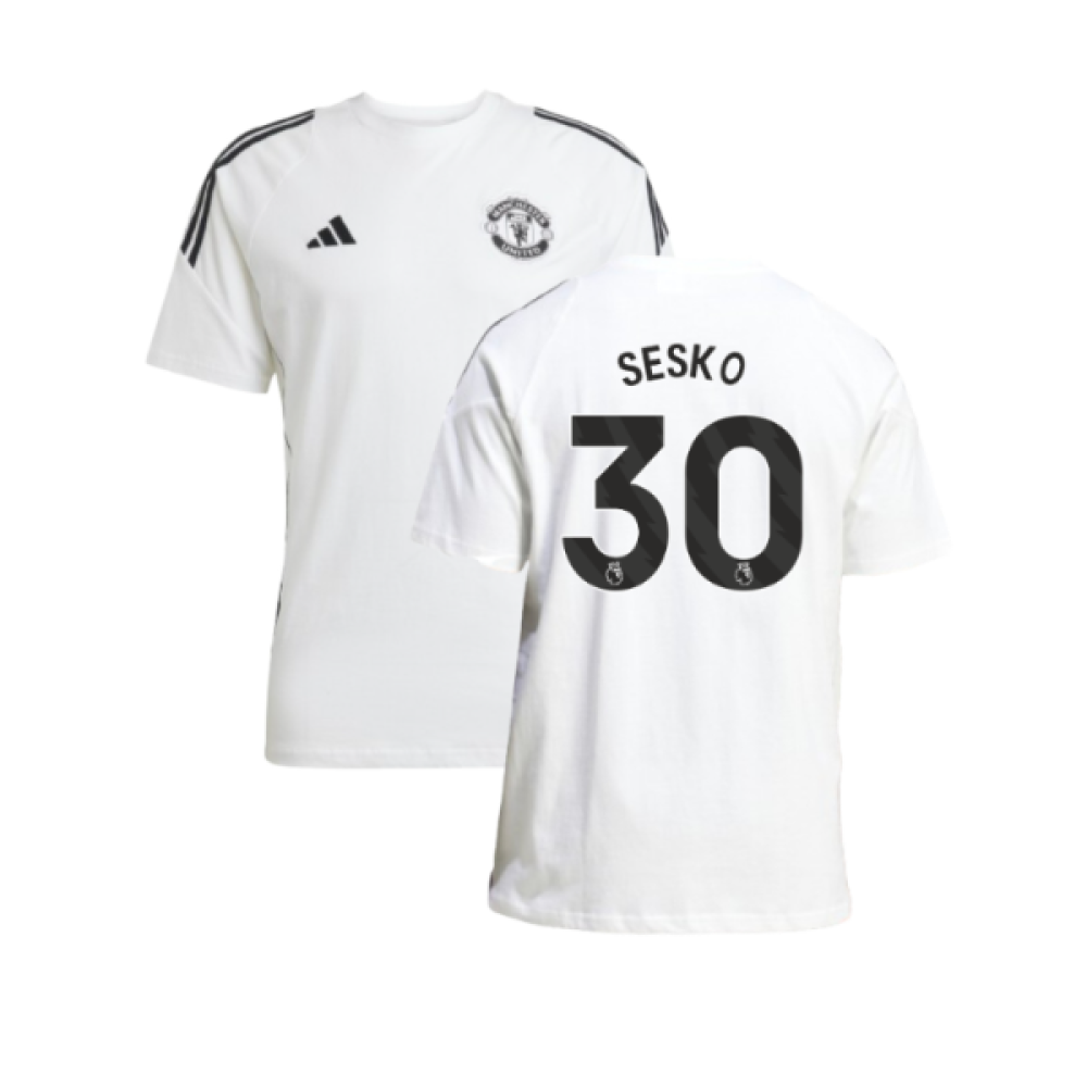 2025-2026 Man Utd Training Tee (White) (Sesko 30)
