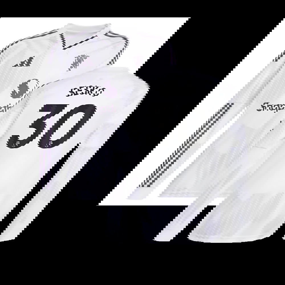 2025-2026 Man Utd Long Sleeve Away Shirt (Kids) (Sesko 30)