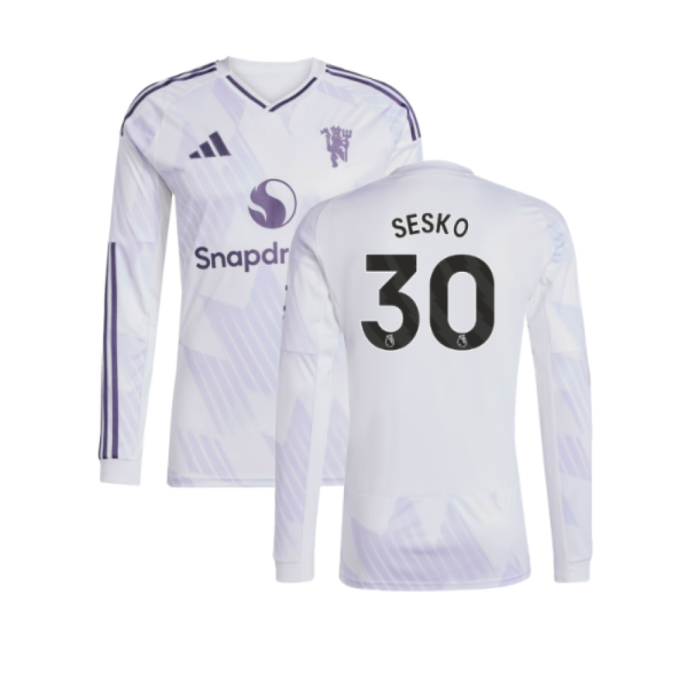 2025-2026 Man Utd Long Sleeve Away Shirt (Sesko 30)