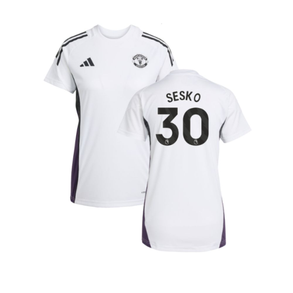2025-2026 Man Utd Training Jersey (White) - Womens (Sesko 30)