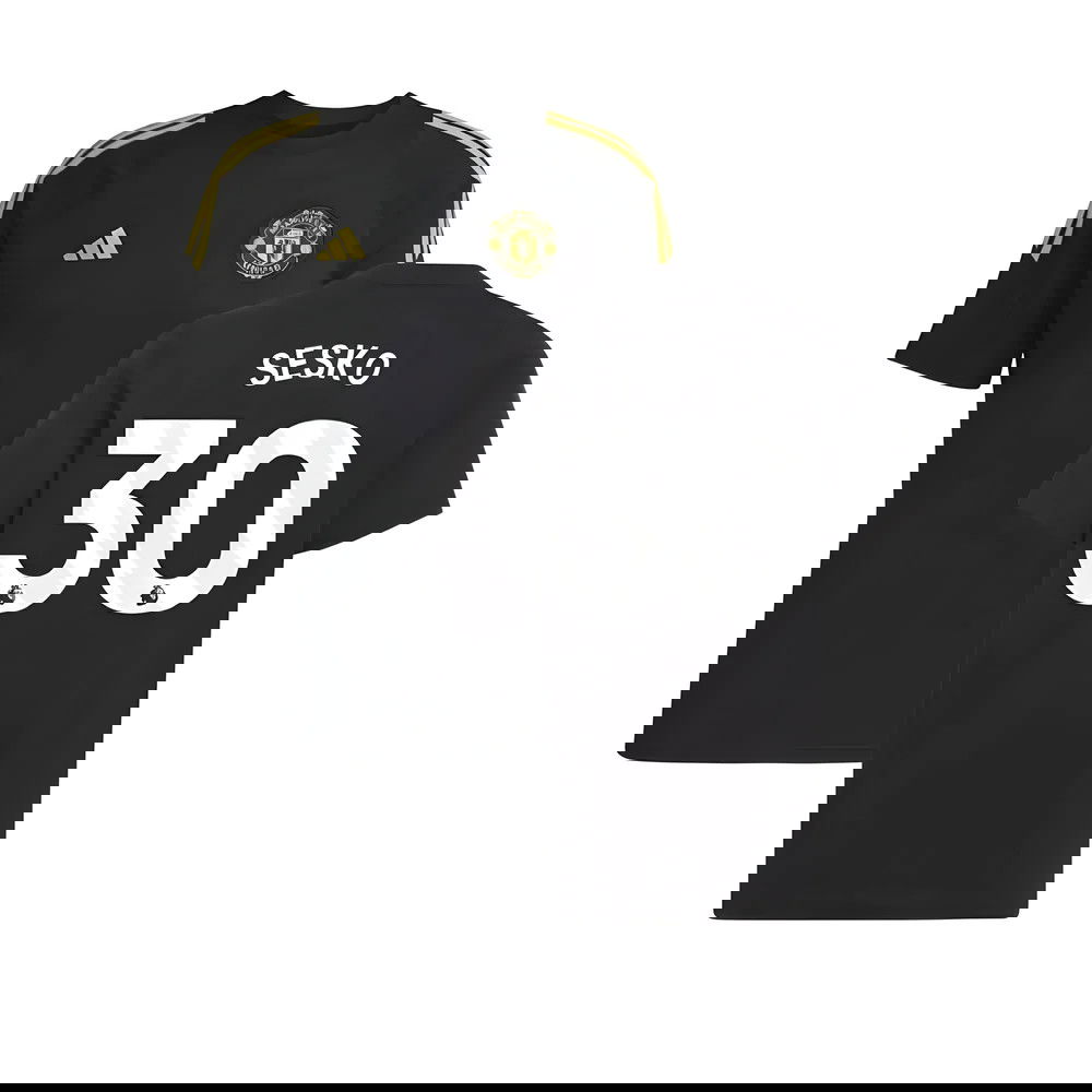 2025-2026 Man Utd EU Training Tee (Black) (Sesko 30)