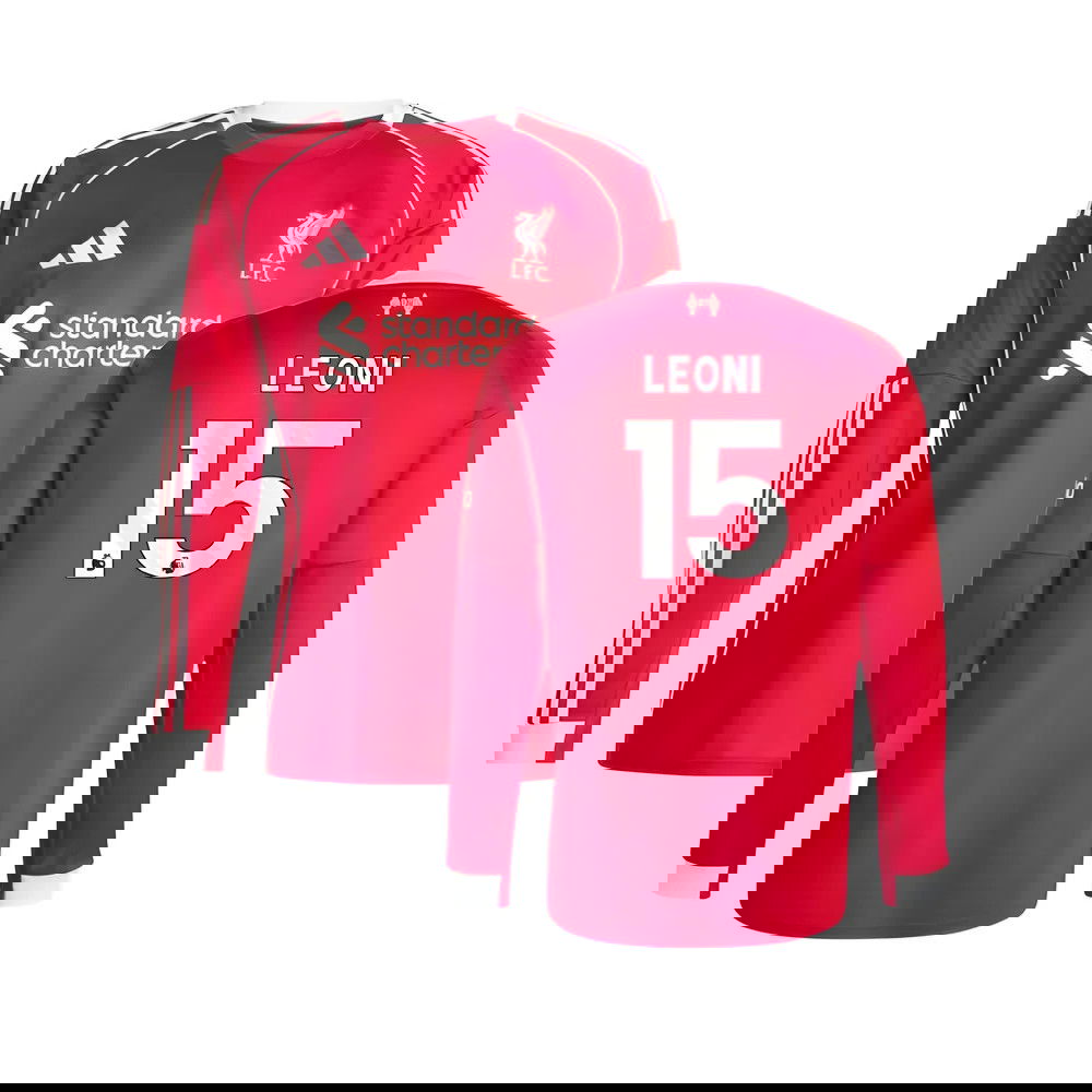 2025-2026 Liverpool Long Sleeve Home Shirt (Leoni 15)