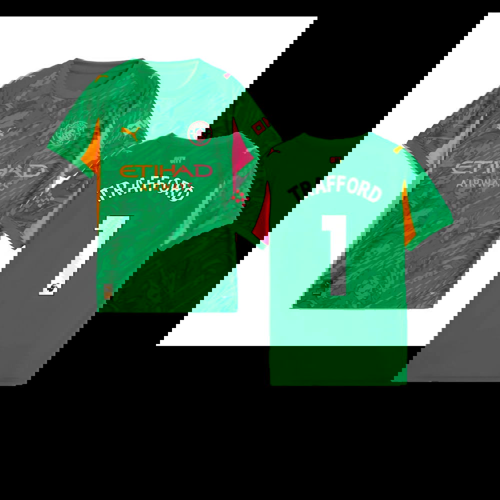 2025-2026 Man City Goalkeeper Away Shirt (Green) - Kids (Trafford 1)