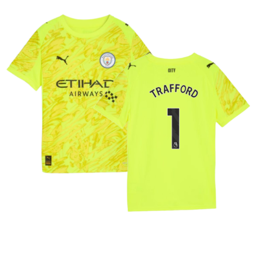 2025-2026 Man City Goalkeeper Third Shirt (Yellow) - Kids (Trafford 1)