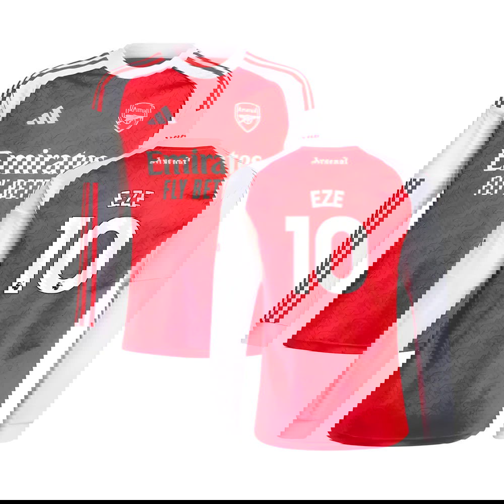 2025-2026 Arsenal Long Sleeve Home Shirt (Kids) (Eze 10)
