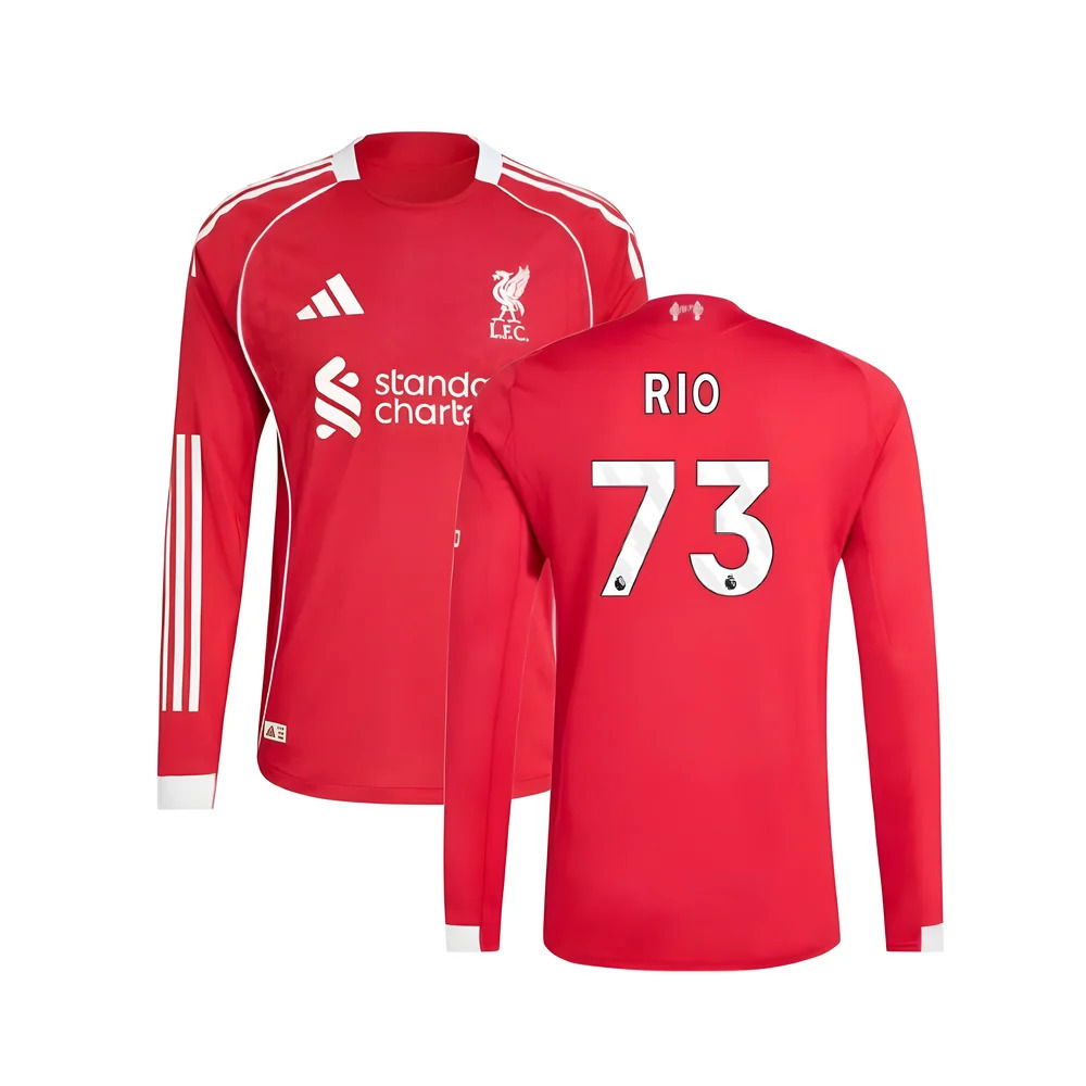 2025-2026 Liverpool Authentic Long Sleeve Home Shirt (Rio 73)