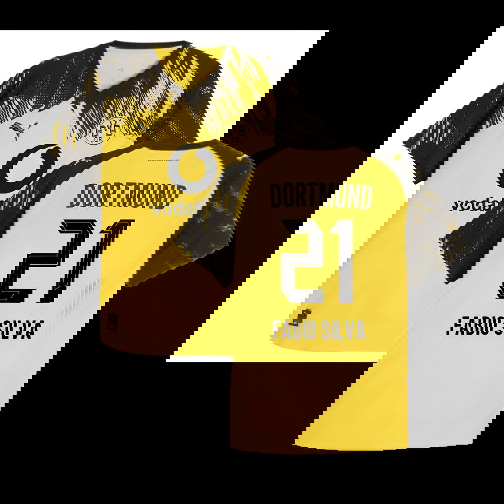 2025-2026 Borussia Dortmund Authentic Home Shirt (Fabio Silva 21)