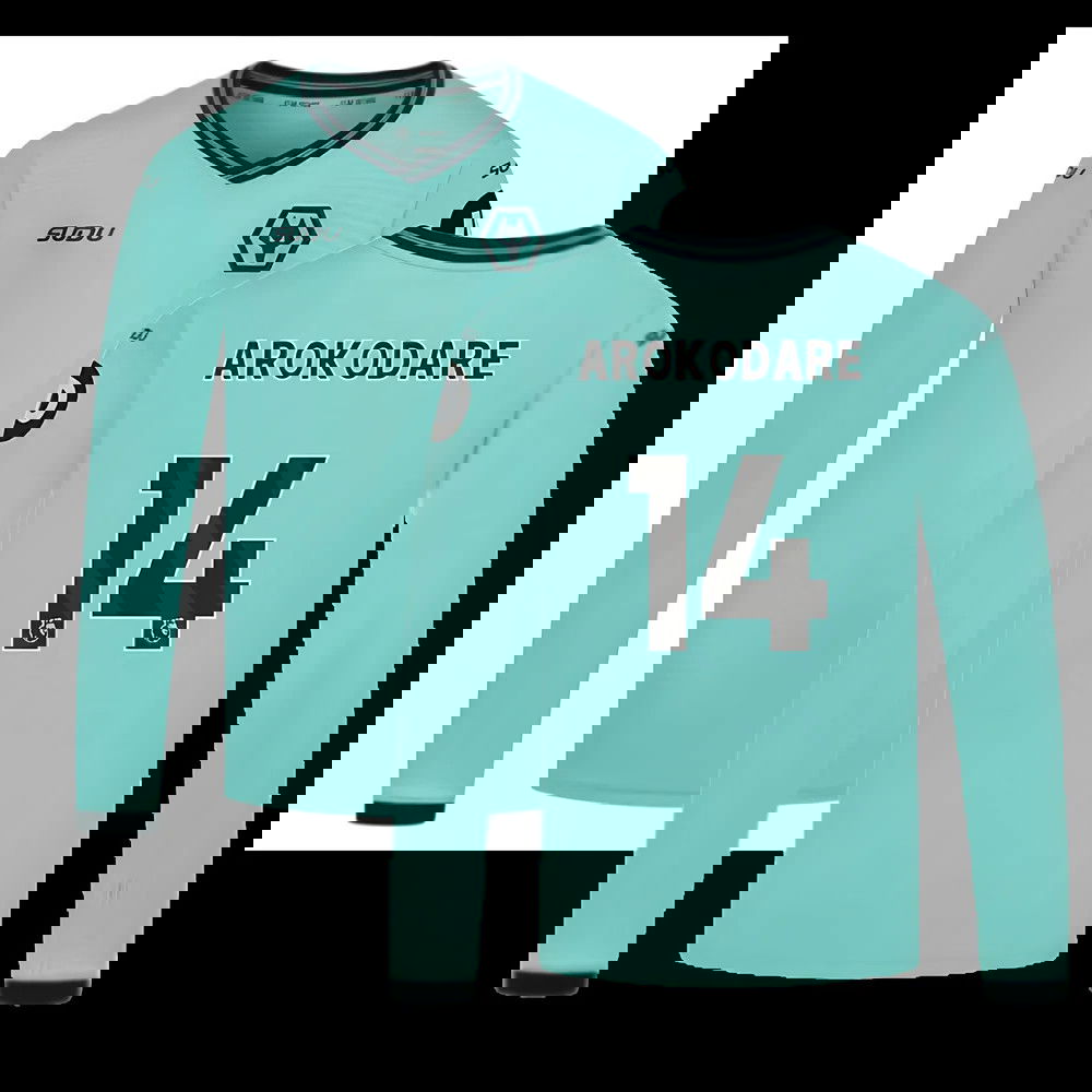 2025-2026 Wolves Long Sleeve Away Shirt (Kids) (Arokodare 14)