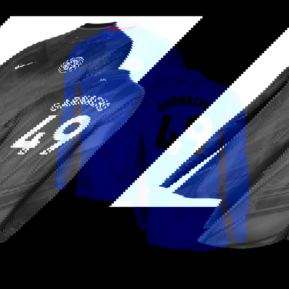 2025-2026 Chelsea Home Long Sleeve Shirt (Garnacho 49)