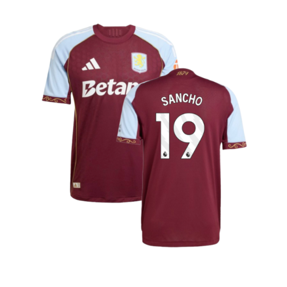 2025-2026 Aston Villa Authentic Home Shirt (Sancho 19)