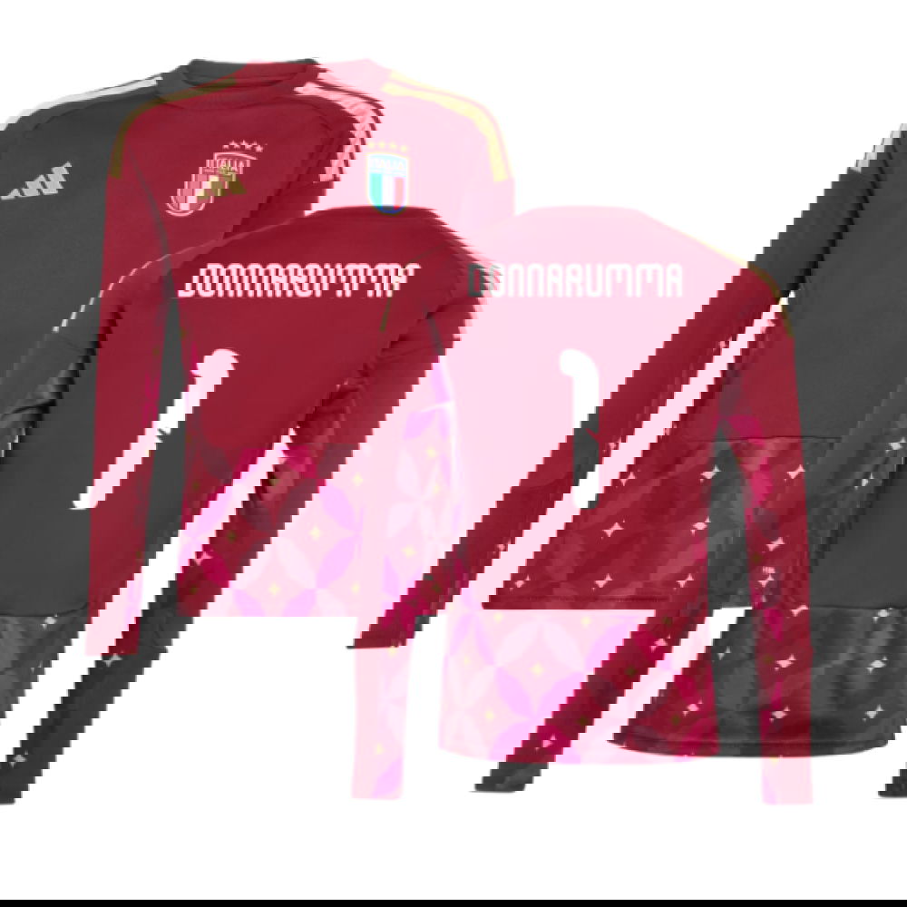 2026-2027 Italy Home Goalkeeper Shirt (Burgundy) - Kids (Donnarumma 1)