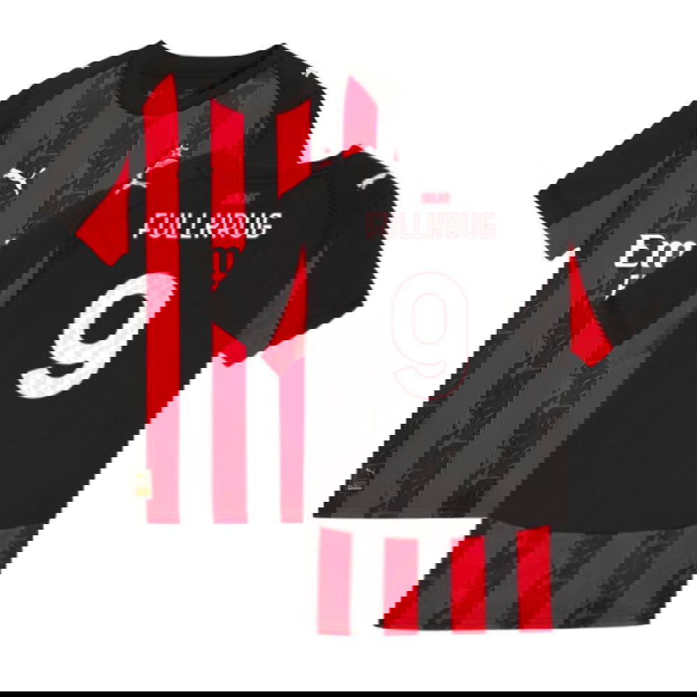 2025-2026 AC Milan Home Shirt (Kids) (Fullkrug 9)