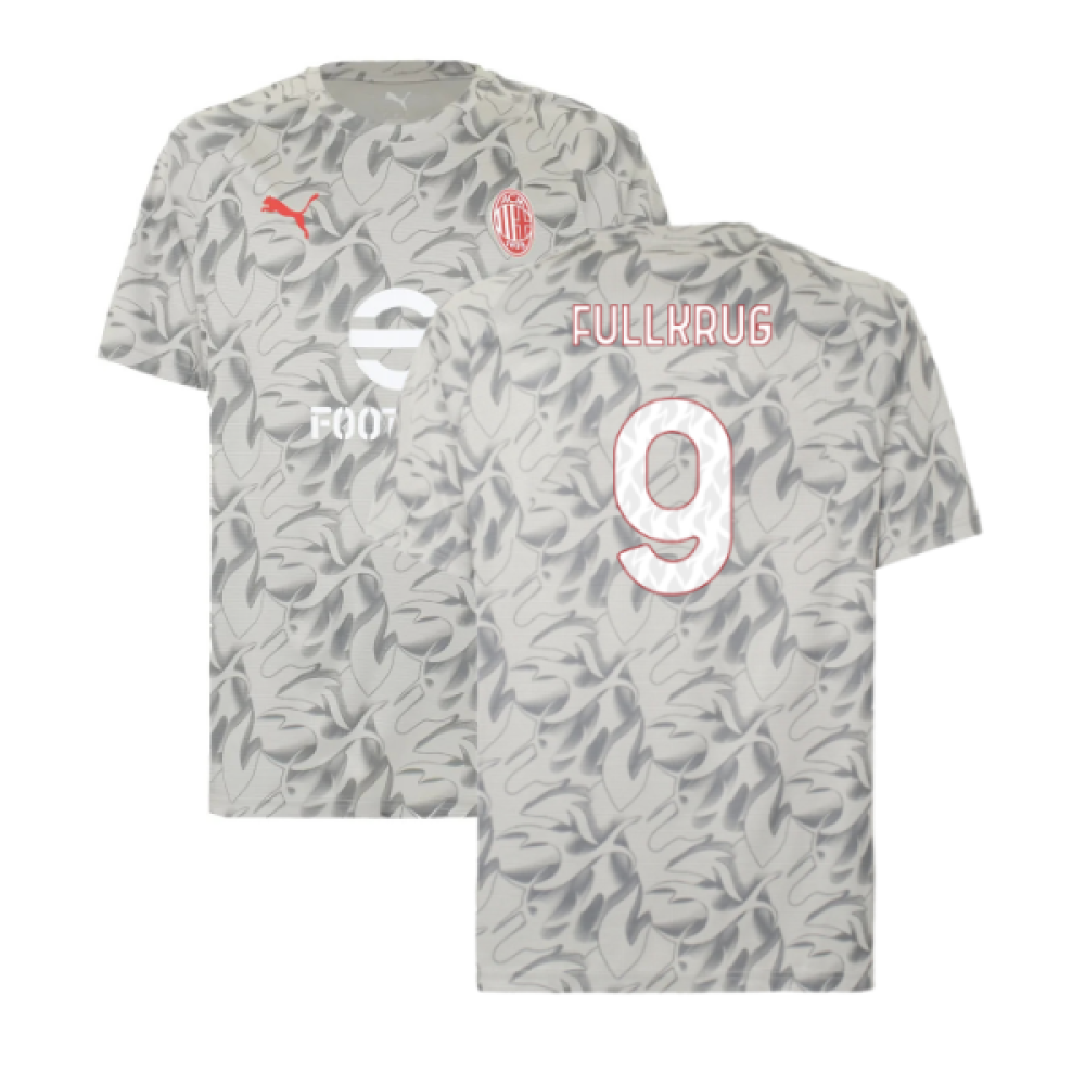 2025-2026 AC Milan Warm Up Jersey (Smokey Gray) (Fullkrug 9)