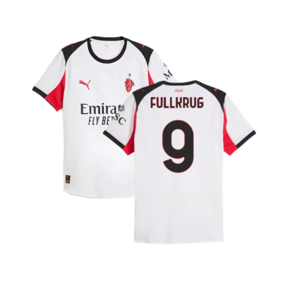 2025-2026 AC Milan Authentic Away Shirt (Fullkrug 9)