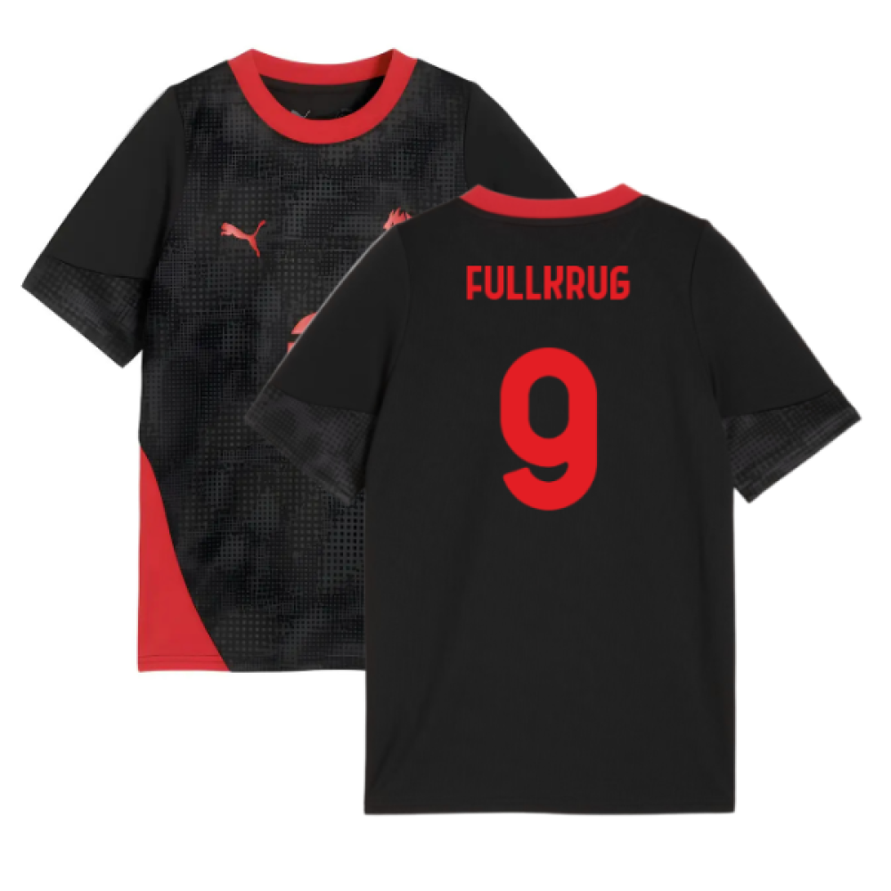 2025-2026 AC Milan Training Jersey (Black) - Kids (Fullkrug 9)