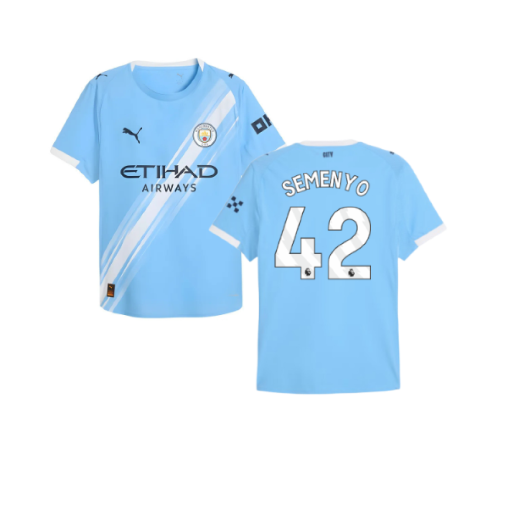 2025-2026 Man City Authentic Home Shirt (Semenyo 42)