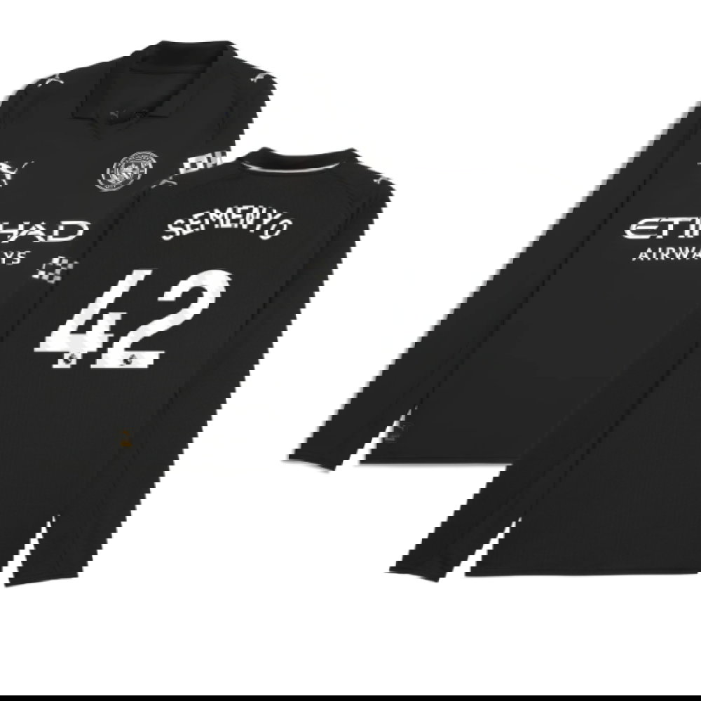 2025-2026 Man City Long Sleeve Away Shirt (Semenyo 42)