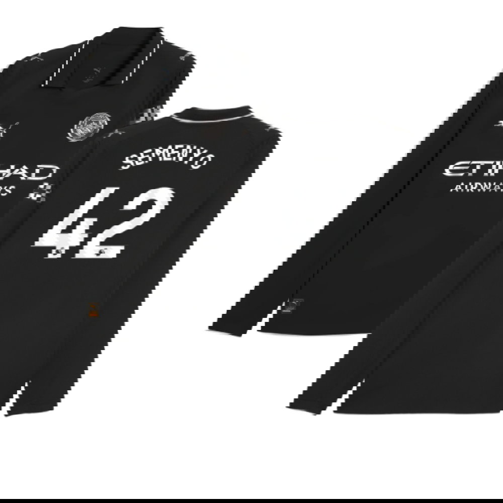 2025-2026 Man City Authentic Long Sleeve Away Shirt (Semenyo 42)
