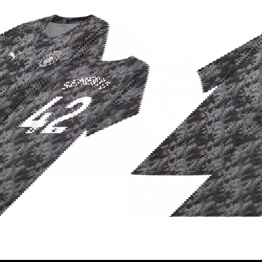 2025-2026 Man City Warm Up Jersey (Black) (Semenyo 42)