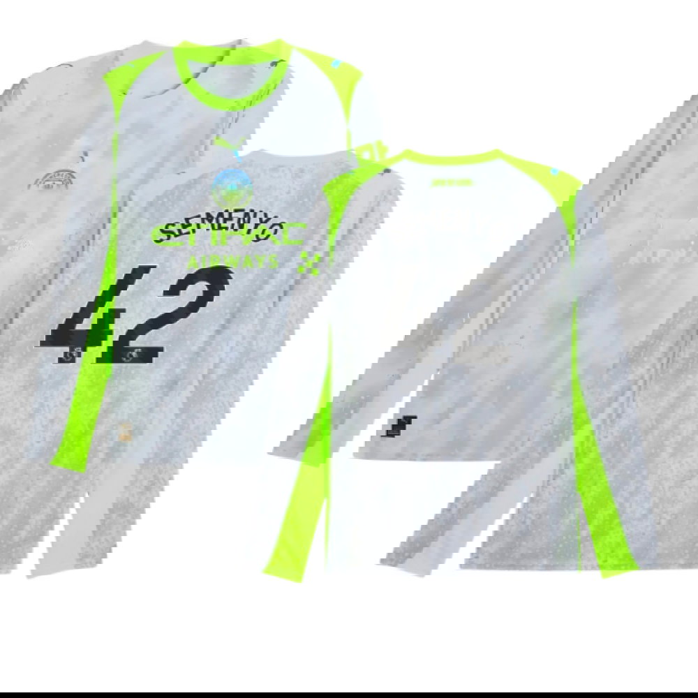 2025-2026 Man City Long Sleeve Third Shirt (Semenyo 42)