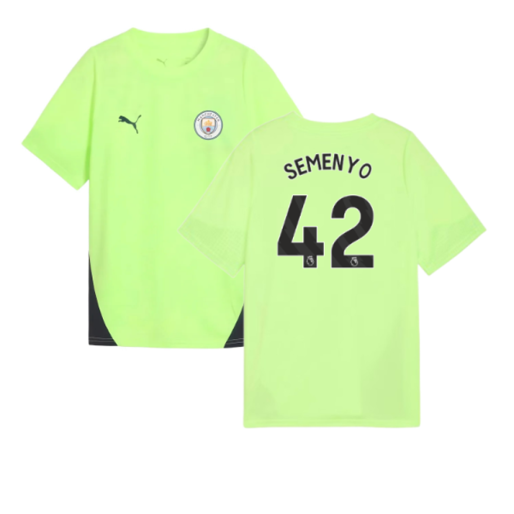 2025-2026 Man City Training Jersey (Fizzy Apple) - Kids (Semenyo 42)