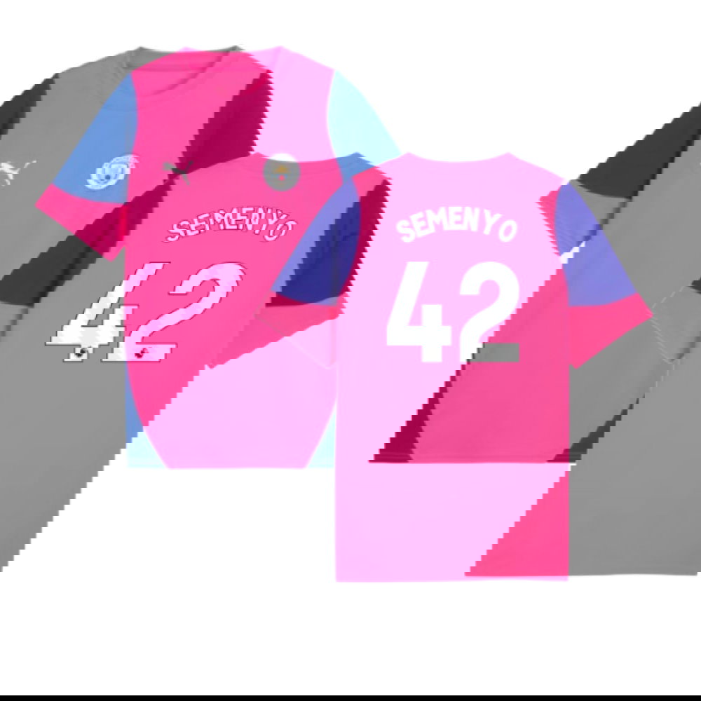 2025-2026 Man City Training Jersey (Fluro Pink) - Kids (Semenyo 42)