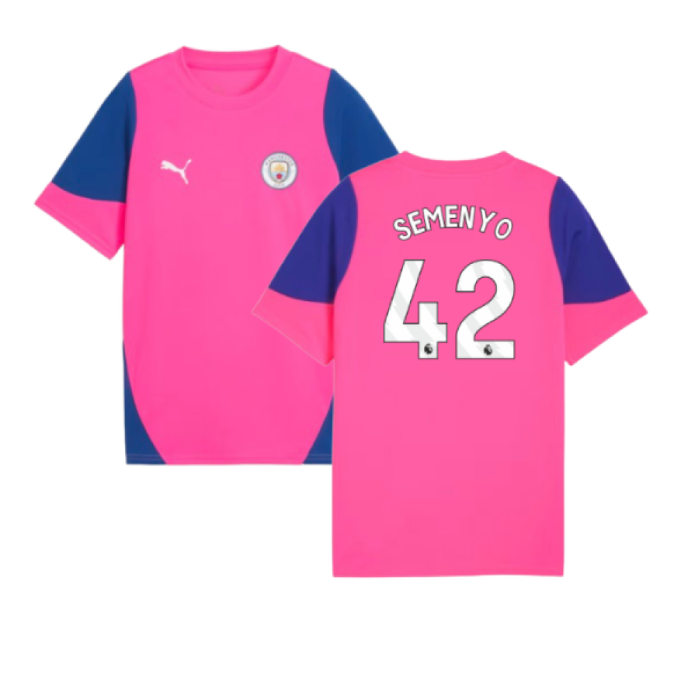 2025-2026 Man City Training Jersey (Fluro Pink) - Kids (Semenyo 42)
