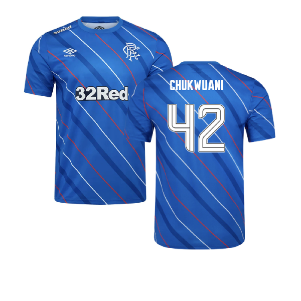 2025-2026 Rangers Home Pre Match Short Sleeve Tee (Lapis Blue) (Chukwuani 42)