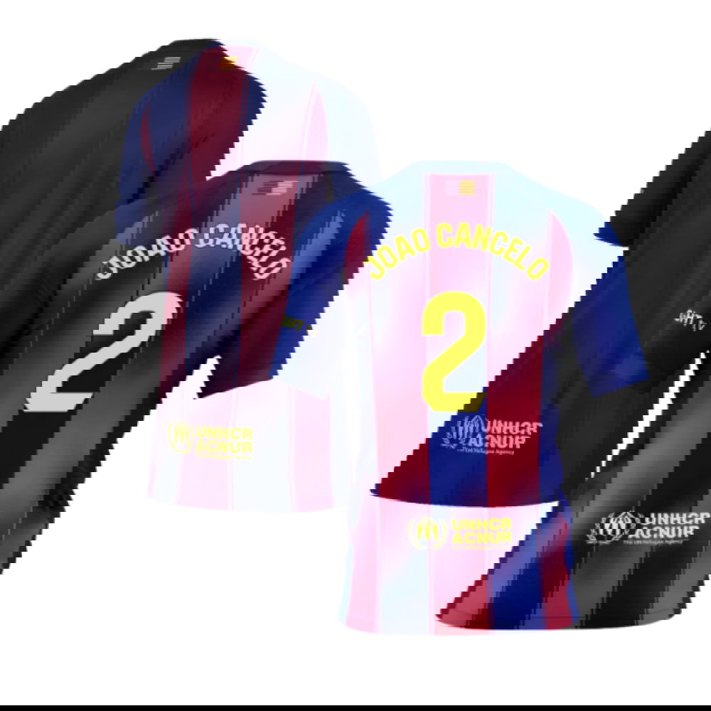 2025-2026 Barcelona Home Shirt (Kids) (Joao Cancelo 2)