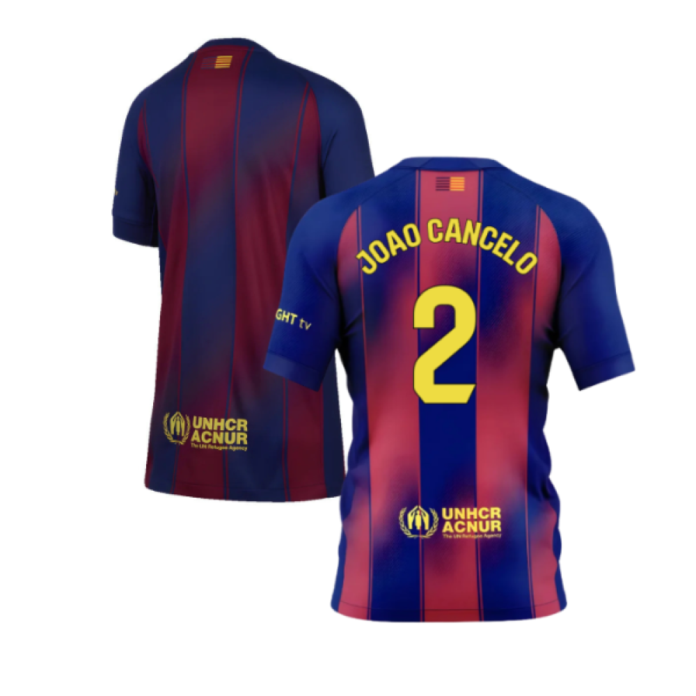 2025-2026 Barcelona Home Shirt (Kids) (Joao Cancelo 2)