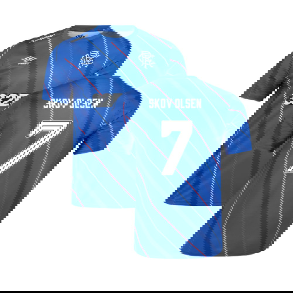 2025-2026 Rangers Home Pre Match Short Sleeve Tee (Lapis Blue) (Skov Olsen 7)