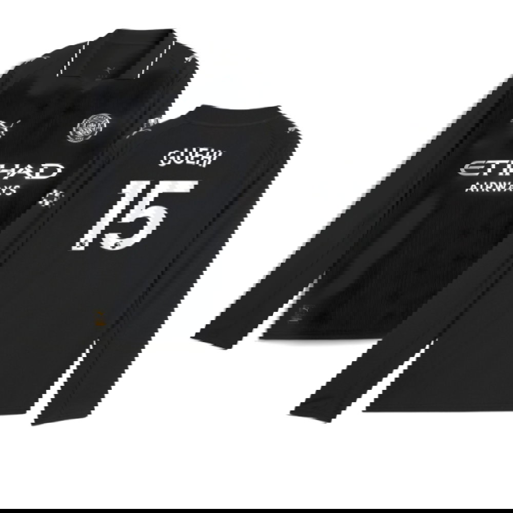 2025-2026 Man City Long Sleeve Away Shirt (Kids) (Guehi 15)