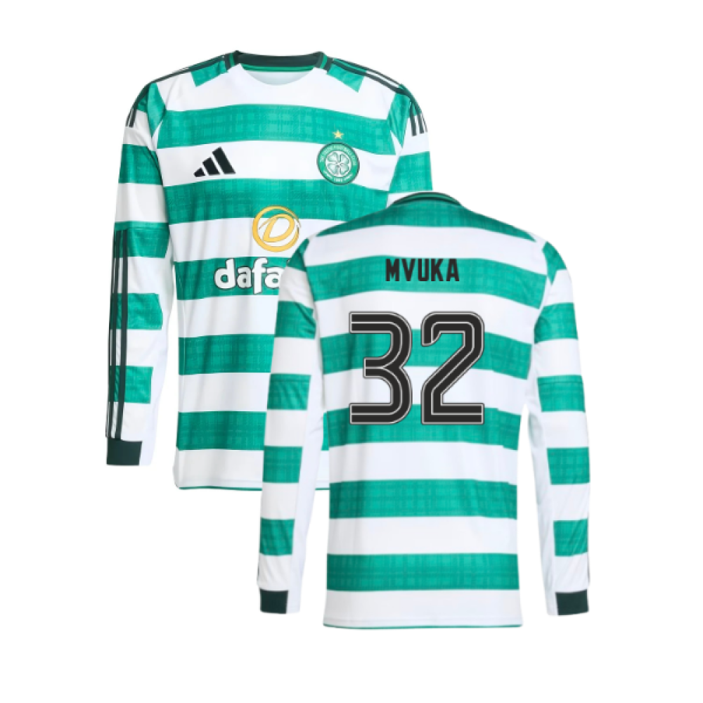 2025-2026 Celtic Long Sleeve Home Shirt (Mvuka 32)