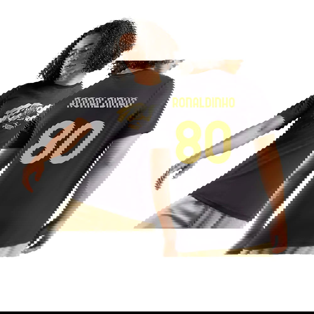 AC Milan 125th Anniversary ftblCulture Tee (Black) (Ronaldinho 80)