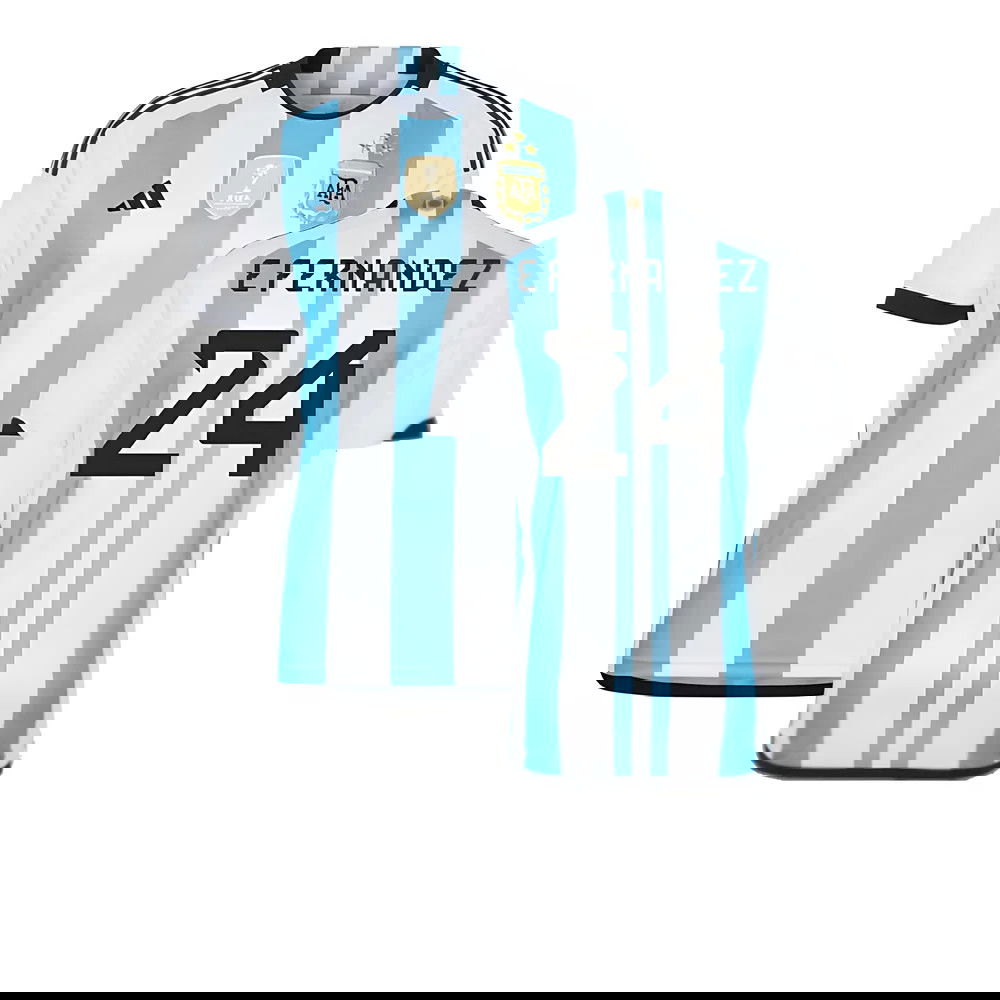 Argentina 2022 World Cup Winners Home Shirt (E FERNANDEZ 24)