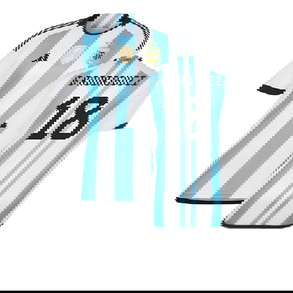 Argentina 2022 World Cup Winners Home Shirt (G RODRIGUEZ 18)
