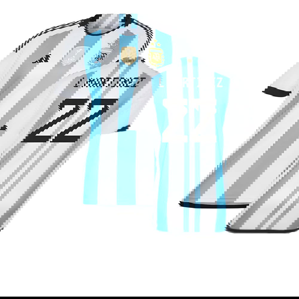 Argentina 2022 World Cup Winners Home Shirt (L MARTINEZ 22)