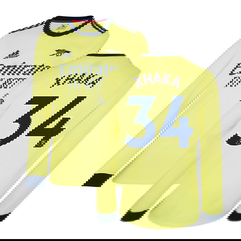 Arsenal 2021-2022 Long Sleeve Away Shirt (XHAKA 34)