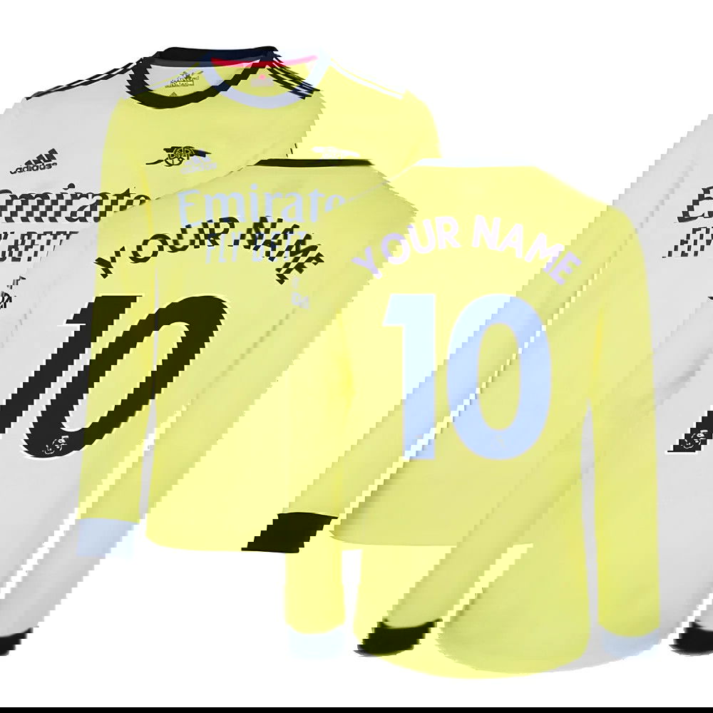 Arsenal 2021-2022 Long Sleeve Away Shirt (Your Name)