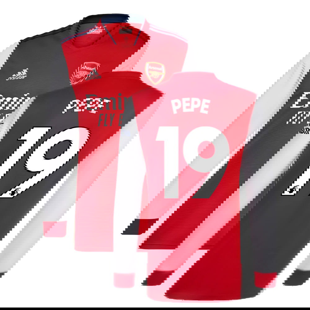 Arsenal 2021-2022 Long Sleeve Home Shirt (PEPE 19)