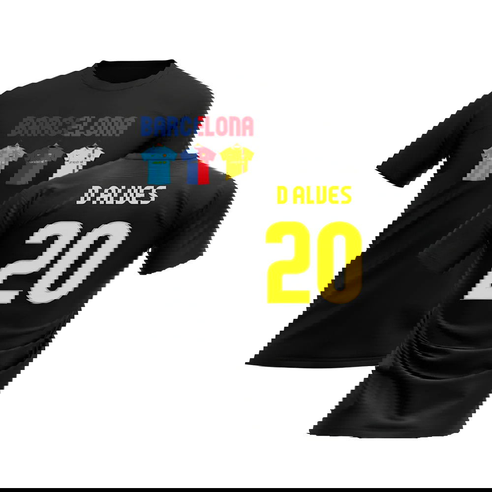 Barcelona 2008-2009 Retro Shirt T-shirt - Text (Black) (D Alves 20)