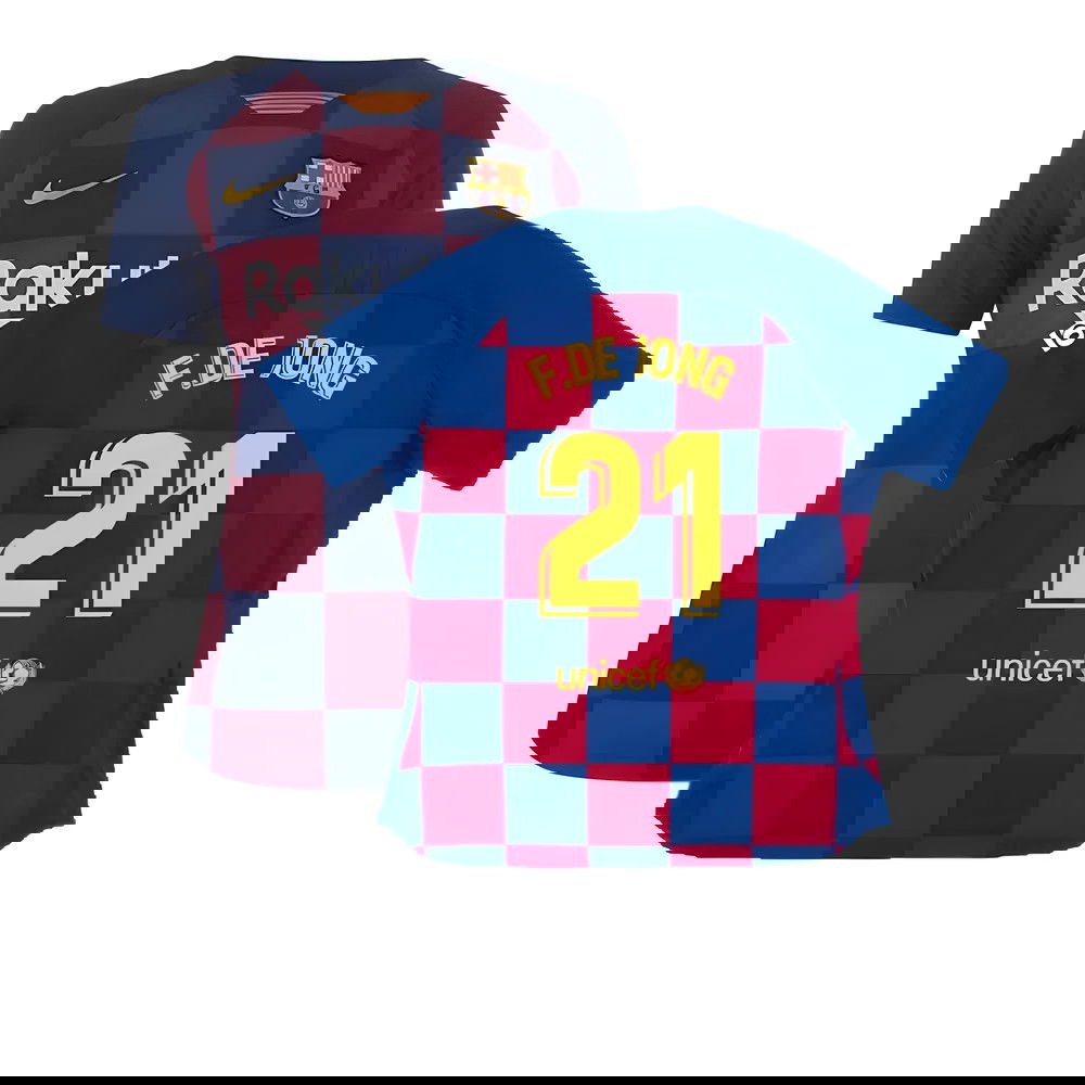 Barcelona 2019-20 Womens Home Shirt (Vaporkit) ((Excellent) S) (F.De Jong 21)