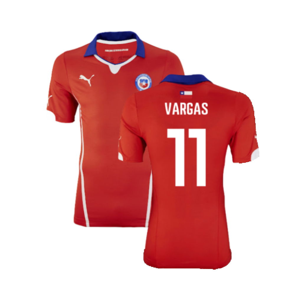 Chile 2014-15 Home Shirt ((Excellent) XL) (Vargas 11)