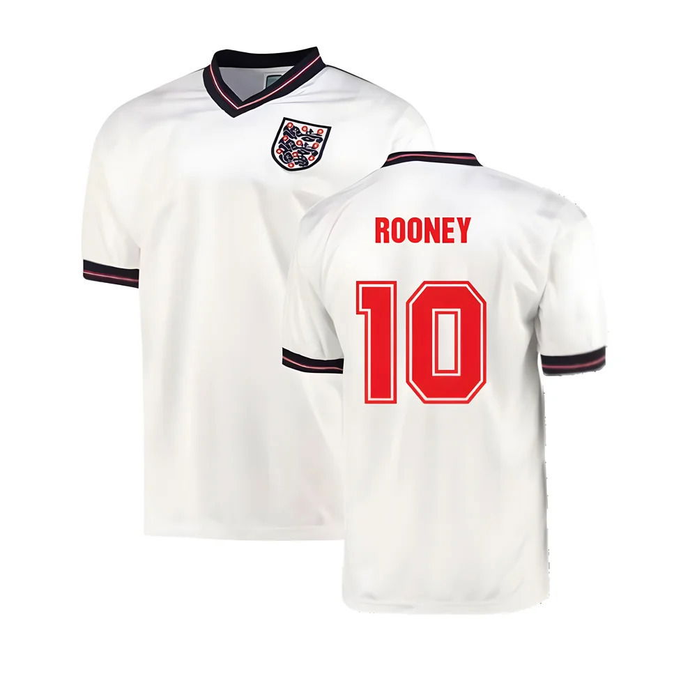 England 1986 Home World Cup Finals Retro Shirt (ROONEY 10)